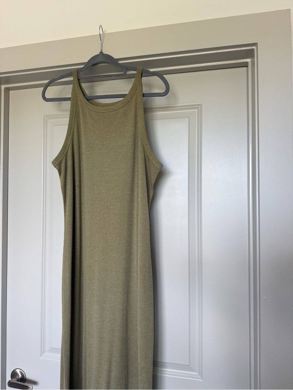 a new day Olive Green Ribbed Sleeveless Maxi Dress